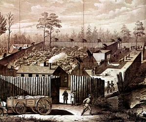 Gevangenisstockade in Andersonville, Georgia, Amerikaanse Burgeroorlog, 1861-1865