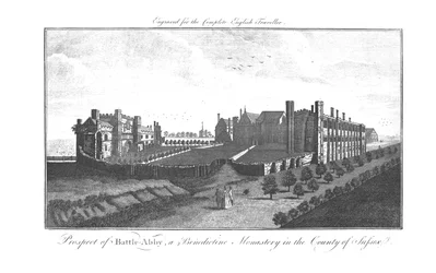 Uitzicht op Battle-Abby, een Benedictijns klooster in het graafschap Sussex, 1771