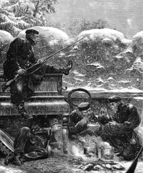 Pruisische troepen bij het Beleg van Parijs, Frans-Pruisische Oorlog, december 1870