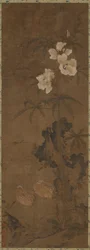 Kwartel en bloemen, Yuan- of Ming-dynastie, 14e eeuw