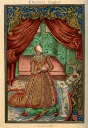 Koningin Elizabeth I in gebed, 1569, 1893