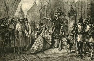 Koningin Phillippa pleit voor de burgers van Calais, 1347, 1890