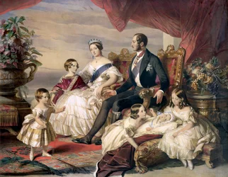 Koningin Victoria en Prins Albert met vijf van hun kinderen, 1846