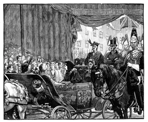 Koningin Victoria opent Blackfriars Bridge, Londen
