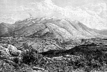 Quito en de berg Pichincha, Ecuador