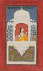 Raja Sagat Singh in een paviljoen