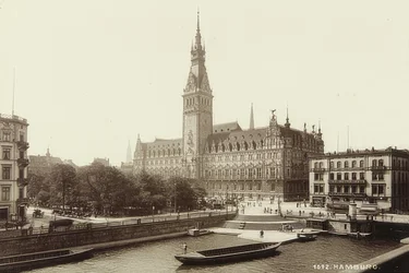 Stadhuis van Hamburg. Om 1900