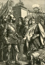 Ontvangst van Cortes door Montezuma