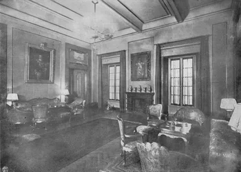 Ontvangstruimte voor het bezoek van koning Victor Emmanuel III en koningin Elena van Italië aan Caïro, ca. 1933