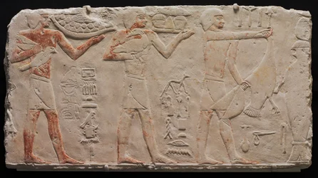 Reliëf van drie offerdragers, ca. 2311-2281 v.Chr.