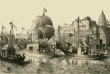 Religieus Festival in Benares, 1890