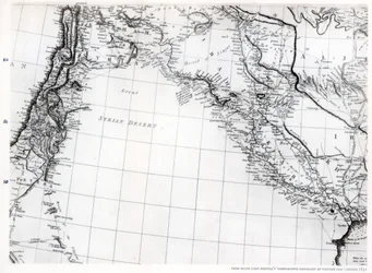 Rennells kaart van de Syrische woestijn, gedateerd 1809, gepubliceerd 1831