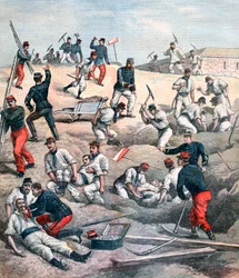 Redding van de slachtoffers bij het fort van Aubervilliers