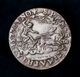Keerzijde van een medaille ter herdenking van de heldere komeet van 1577
