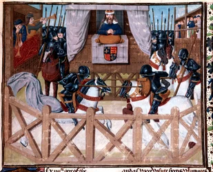 Richard II, Koning van Engeland, presiderend bij een toernooi, 1377-1379 15e eeuw