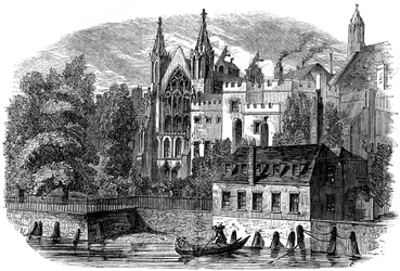 Rivieroever van het oude House of Peers, House of Lords, Londen, 19e eeuw
