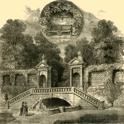 Rogers Seat en Inigo Jones Gateway, Holland House, ca. 1876