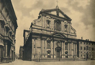 Rome - Gevel van de Kerk van de Gesù, door Giacomo della Porta, 1910