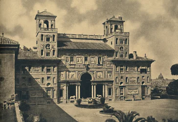 Rome - Interieur gevel van de Franse Nationale Academie voor Schone Kunsten, voorheen Villa Medici, 1910