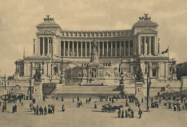 Rome - Piazza di Venezia. Monument voor Victor Emmanuel II, 1910