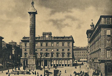 Rome - Plein en zuil van Marcus Aurelius, 1910