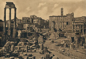 Roma - Het Romeinse Forum en de Capitoolheuvel, 1910