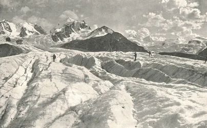 Roseg-gletsjer bij Pontresina, Engadin, Zwitserland, 1895