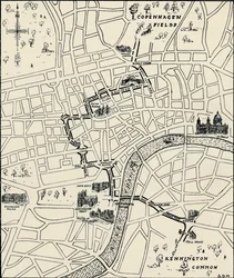 Route van de protestmars om de Tolpuddle Martyrs te bevrijden, 1834, 1934