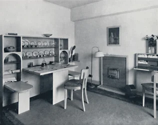 Rowley Gallery of Decorative Art Ltd - Gecombineerde eet-woonkamer open, 1939