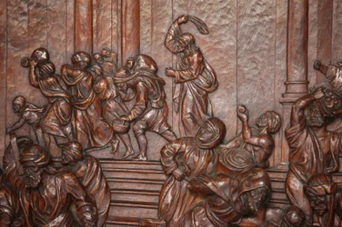 Koninklijke Basiliek van San Francisco el Grande. Jezus verjaagt de handelaars uit de tempel, Madrid, Spanje