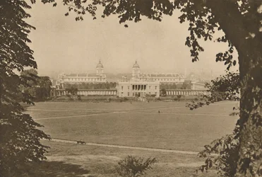 Koninklijk Marine College in Greenwich, ooit een ziekenhuis voor gehandicapte zeelieden, c1935