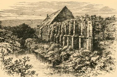 Ruïnes van schuur, Abbotsbury Abbey, 1898