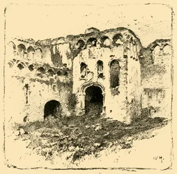 Ruïnes van het bisschoppelijk paleis, 1898