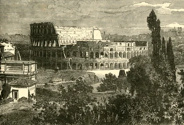 Ruïnes van het Colosseum, vanaf de Palatijn