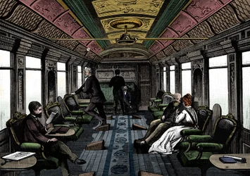 Salonwagen op de Oriënt Express, ca. 1895