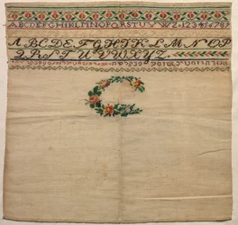 Sampler met Hebreeuwse Inscriptie, 19e-begin 20e eeuw