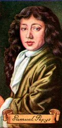 Samuel Pepys, uit een serie sigarettenkaartjes, 1935