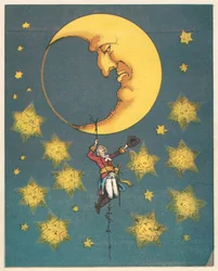 Scène uit De Avonturen van Baron Munchausen door Rudolph Erich Raspe, c1850