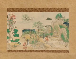 Scène uit De Geïllustreerde Legenden van Jin’oji Tempel Jin’oji engi emaki, begin 14e eeuw