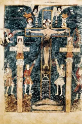 Scène van de Kruisiging, miniatuur, 976
