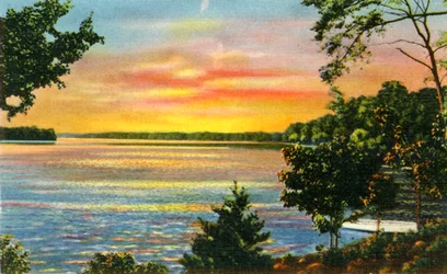 Scène op Lake Catawba, nabij Charlotte, N.C.
