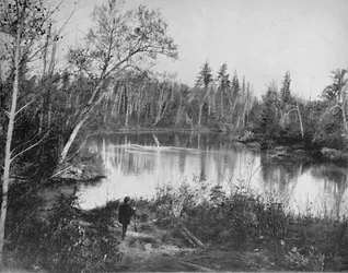 Scène aan de Peshtigo-rivier, Wisconsin, c1897