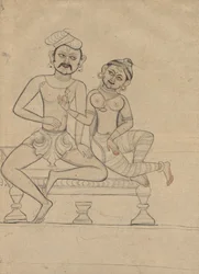 Zittend paar, ca. 1800