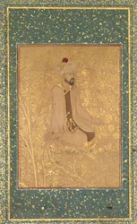 Zittende geleerde, Randfragment uit het Teheran-Berlijn album