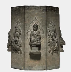 Sectie van een Dharani-zuil, Tang-dynastie 618-907