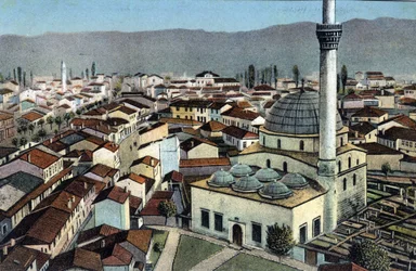Servië, Monastir: uitzicht op een moskee, Monastir heet nu Bitola en ligt in Macedonië - Ansichtkaart 1914-1918