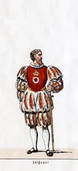 Sergeant, kostuumontwerp voor Shakespeares toneelstuk, Henry VIII