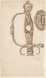 Set van vier ontwerpen voor kleine zwaarden, ca. 1725-80
