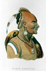 Sewessissing, hoofd van de Iowa-indianen Noord-Amerikaanse prairie-indianen, 1837