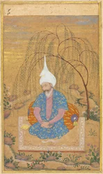 Shah Tahmasp I Zittend in een Landschap